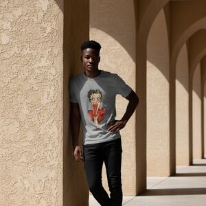 Betty Boop Gray and Red Men's T-Shirt